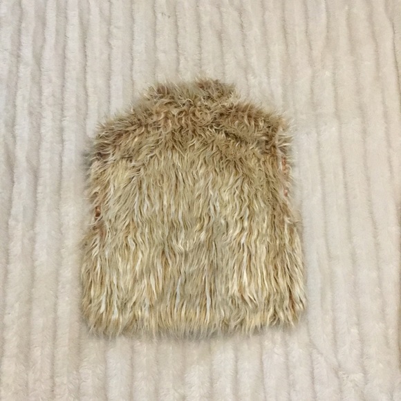 Faux fur vest bebe hippy boho inner metallic vest - Picture 4 of 4